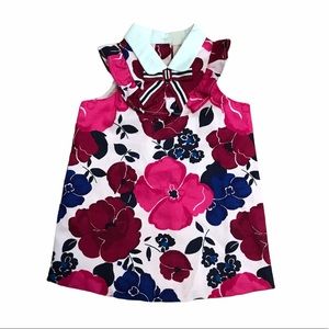 Janie and Jack pink blue floral ruffle dress